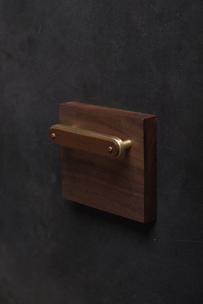 Brass & Walnut Layer Drawer Pull