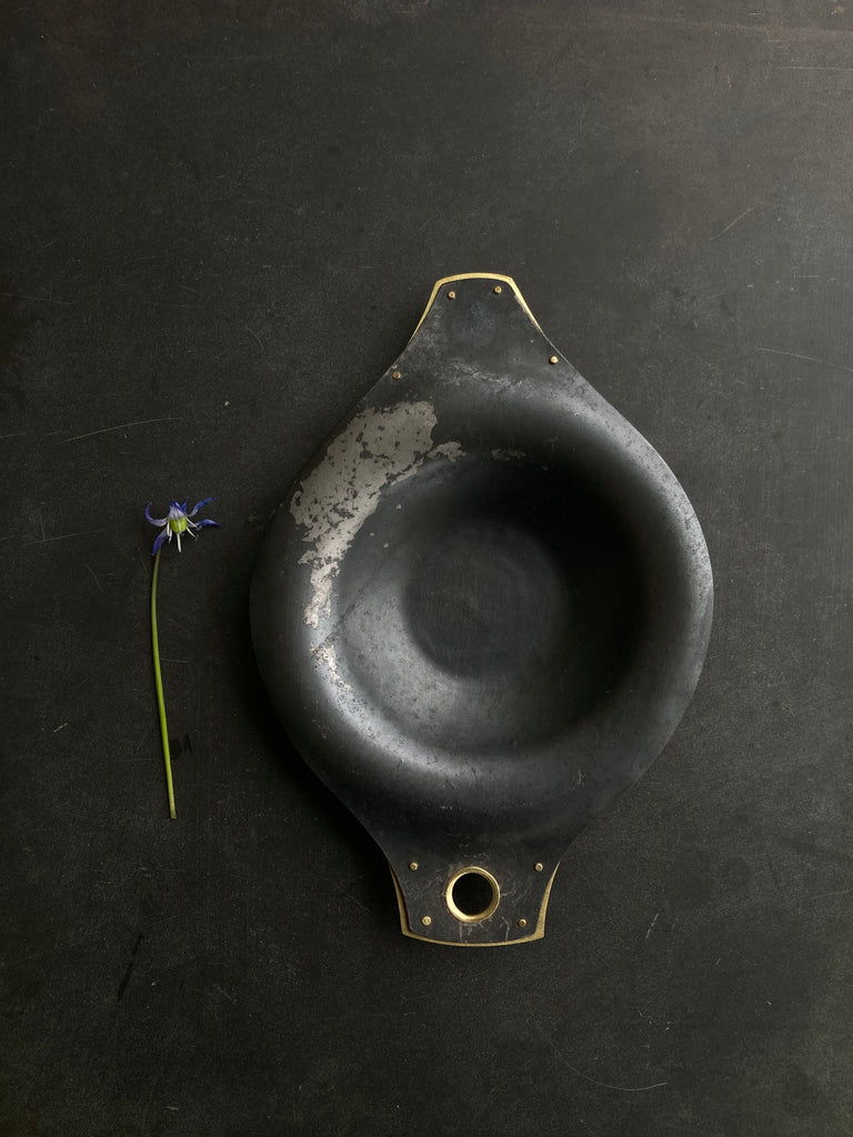 Steel Dish with golden linings