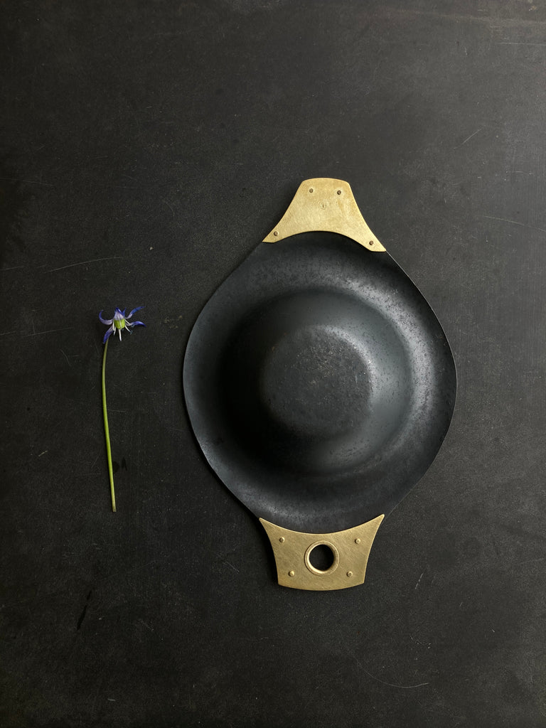 Steel Dish with golden linings