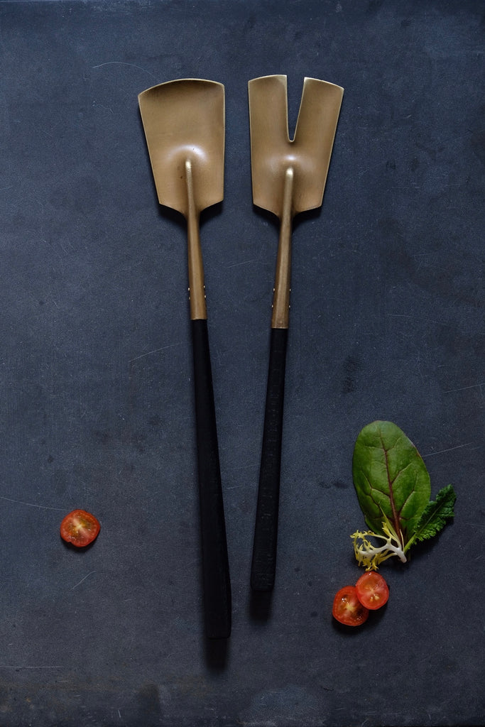 Pressed brass serving wares