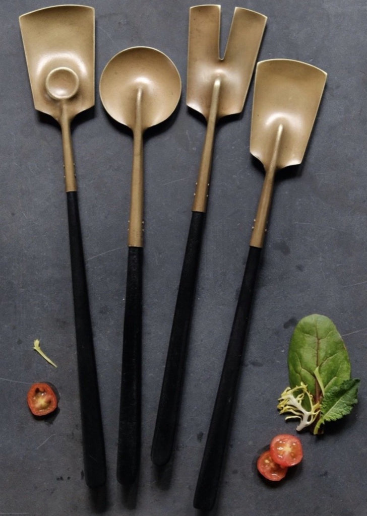 Pressed brass serving wares