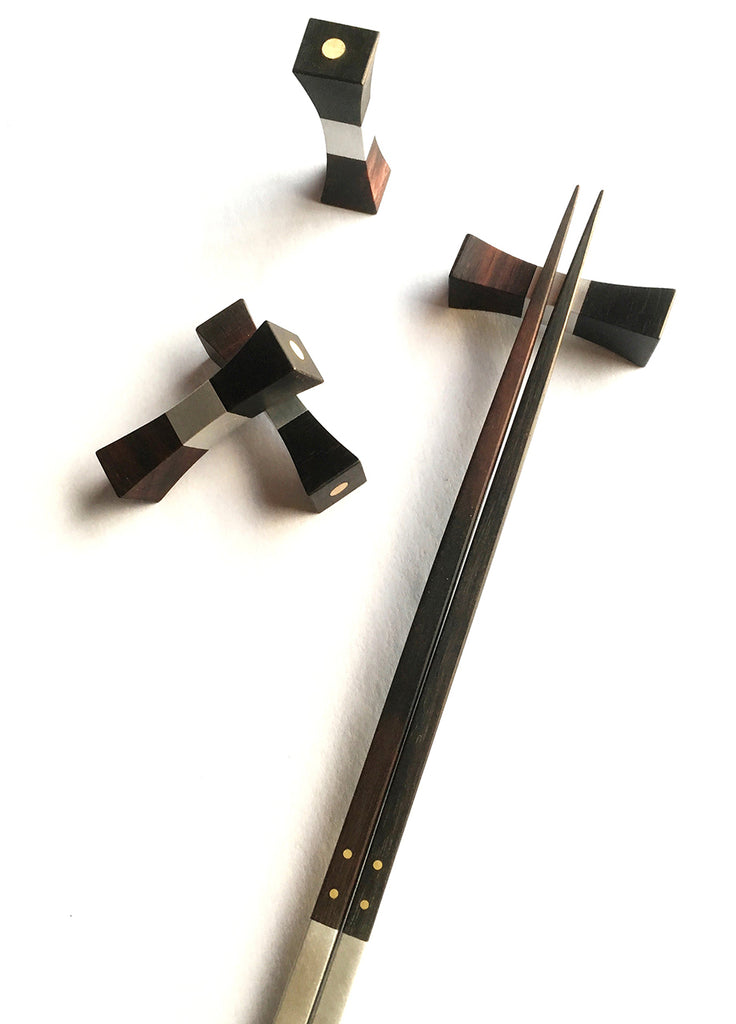 Chopsticks Handmade of Ebony & Aluminum