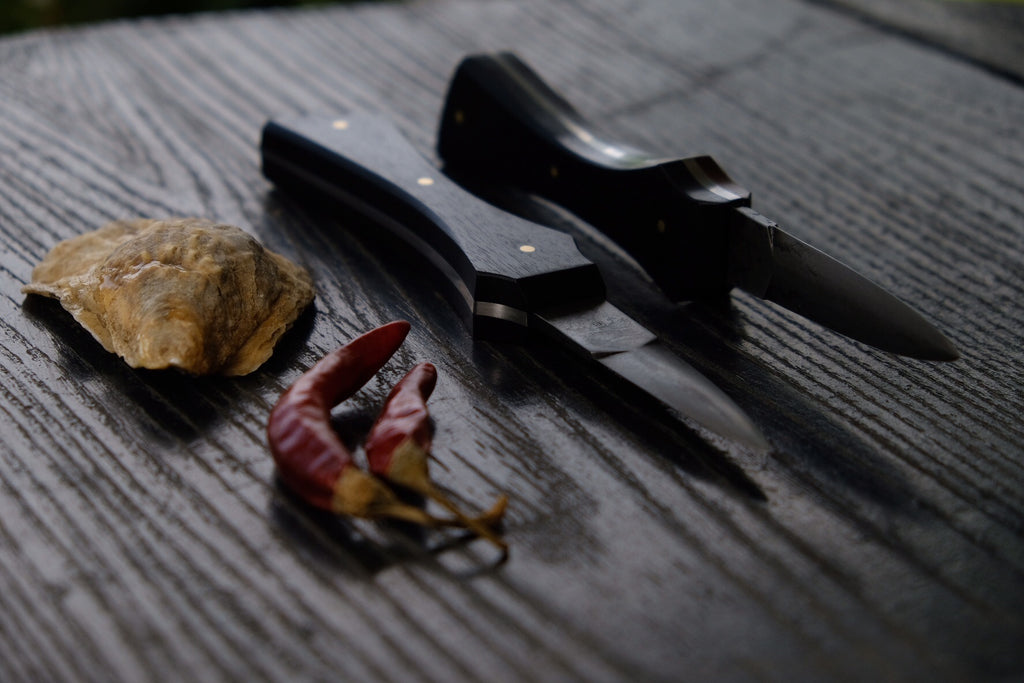 Oyster knife, forged steel and ebony